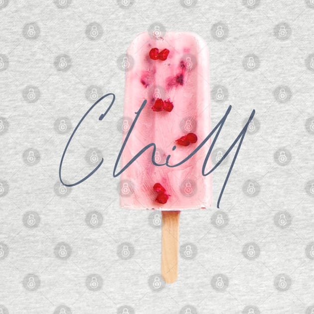 Chill Raspberry Popsicle Ice Cream on Stick by ArtMorfic